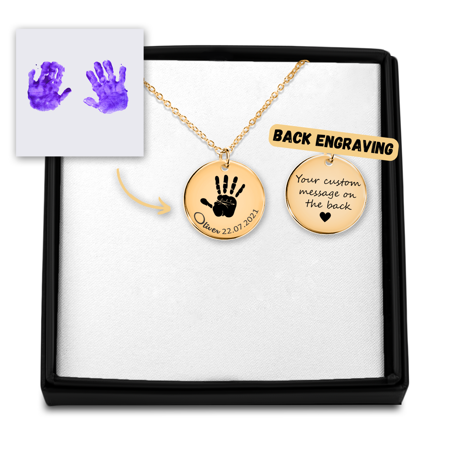 Real Hand Print Necklace